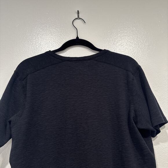 Wings + Horns Henley Shirt Mens Black Short Sleeve Cotton Tee Size Large Classic - Picture 7 of 8
